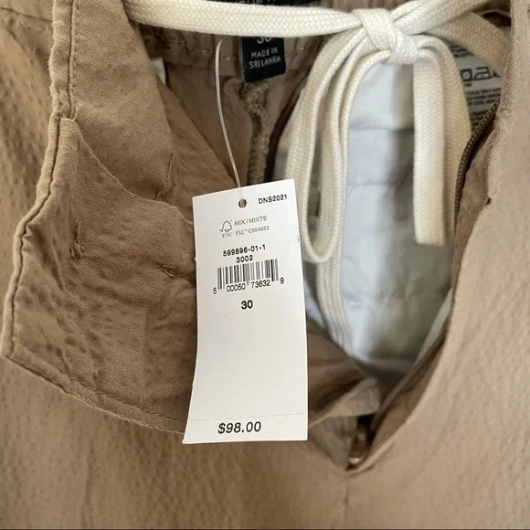 Banana Republic Slim Fit Mid Rise Drawstring Pants Khaki Texture Button … - Picture 12 of 13